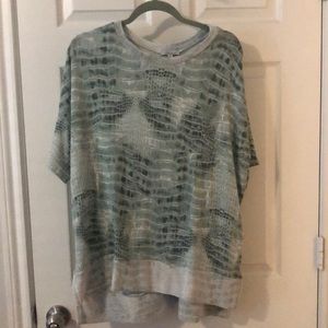 white birch green snake print comfy top